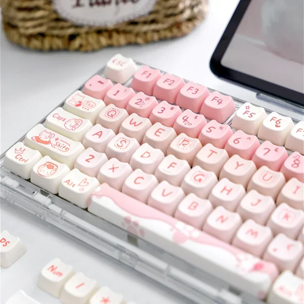 Pc Gaming Pink - Juego de teclas de gatito rosa,