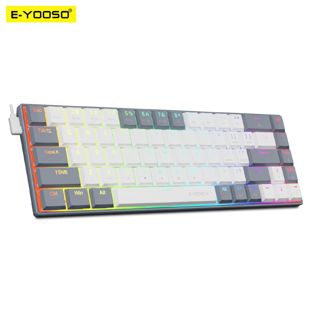 E-YOOSO A68 RGB Mini teclado m - Pc Gaming Pink reseña y precio