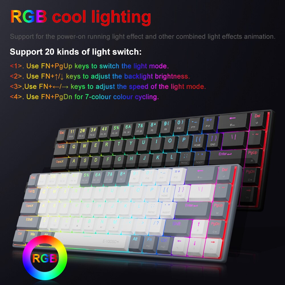 E-YOOSO A68 RGB Mini teclado m - Pc Gaming Pink reseña y precio